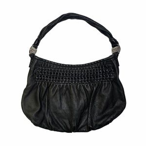 Brighton Black Leather Hobo Shoulder Bag